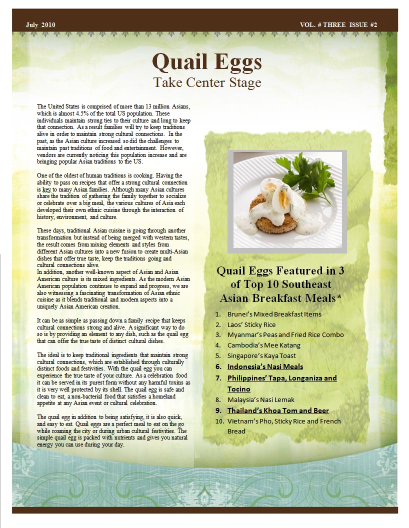 Healthier Quail Eggs for medical diets, health and natural beauty